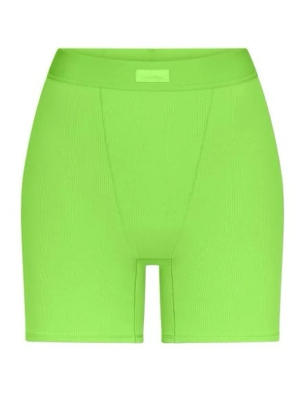 SKIMS Neon Green Cotton Ribbed Tank and Shorts Set - Picture 3 of 7